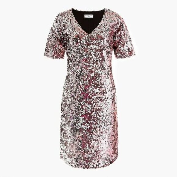 Universal Standard J. Crew Sequin V-neck Shift M - Picture 1 of 10